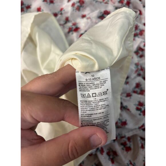 Janie and Jack Dress Cream and Sugar Rose Holiday Frills Christmas Size 10 Girls - Picture 4 of 5